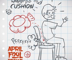 April fools prank hand darwing vector 15