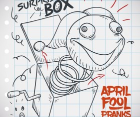 April fools prank hand darwing vector 17
