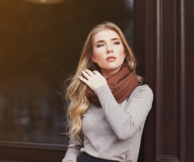 Beautiful woman playing with hair Stock Photo