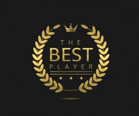 Best player badge with laurel vector