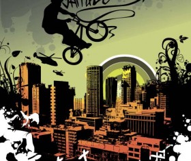 Bicycle BMX background vector design 01