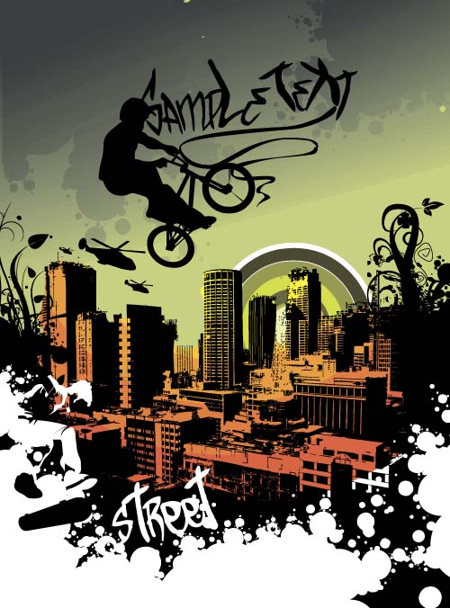 Bicycle BMX background vector design 01