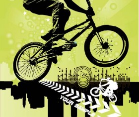 Bicycle BMX background vector design 02
