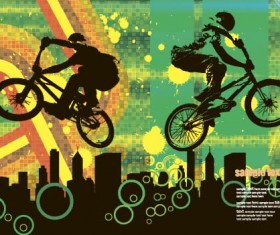 Bicycle BMX background vector design 03