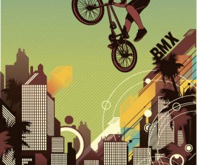 Bicycle BMX background vector design 07