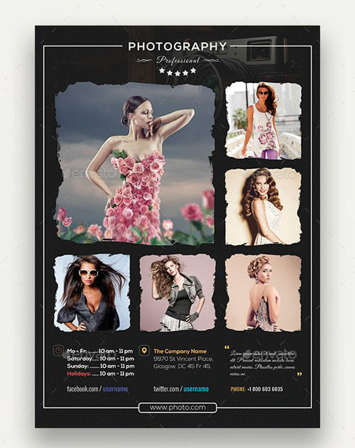 Black styles business flyer psd template