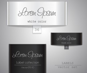 Black with white fabric tag vector material 01