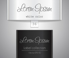 Black with white fabric tag vector material 02