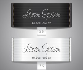 Black with white fabric tag vector material 03