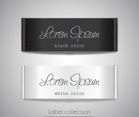 Black with white fabric tag vector material 04