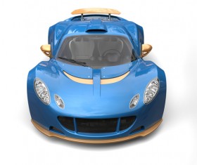 Blue sports car front view HD picture