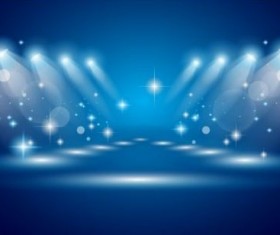 Blue spotlights glowing vector 04