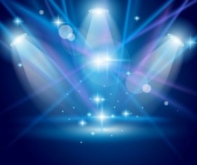 Blue spotlights glowing vector 05