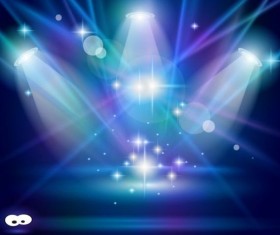 Blue spotlights glowing vector 06