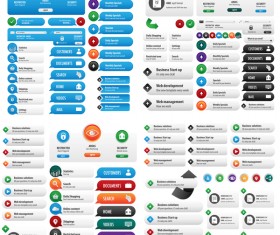 Blue with gray web button vector set