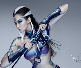 Body painting model Stock Photo
