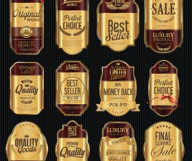 Premium Vector  Luxury gold bestseller badge and label. vector template.