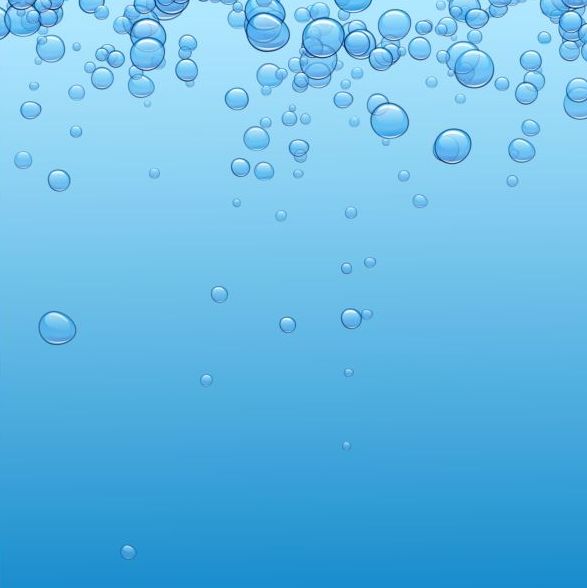 Bubbles with water background vector 02