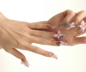 Butterfly carved nail Stock Photo