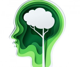 Cerebrum idea concept template vector