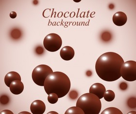 Chocolate ball background vector material 01