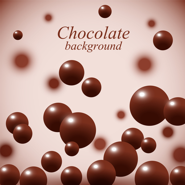 Chocolate ball background vector material 01