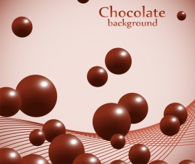 Chocolate ball background vector material 02