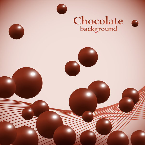 Chocolate ball background vector material 02