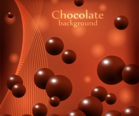 Chocolate ball with abstract background vector