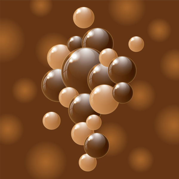 Chocolate ball with blurs background vector