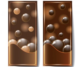 Chocolate card with chocolate ball vector 02
