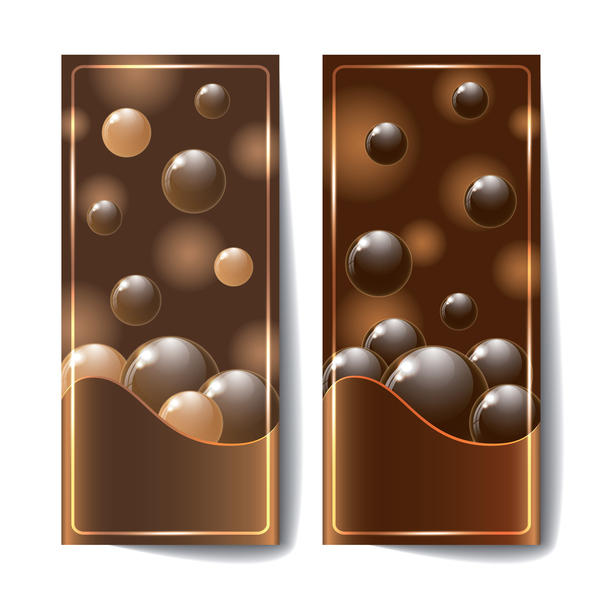 Chocolate card with chocolate ball vector 02