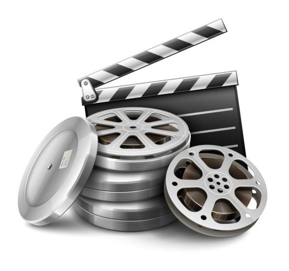 Cinema design elements with white background vector