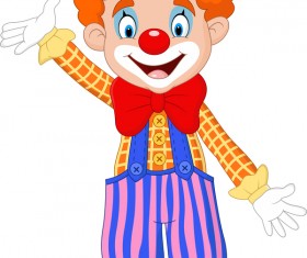 Circus clown illustration vector set 01