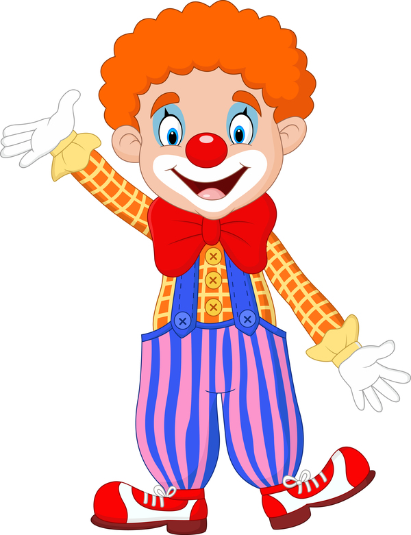 Circus clown illustration vector set 01