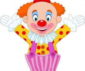 Circus clown illustration vector set 02