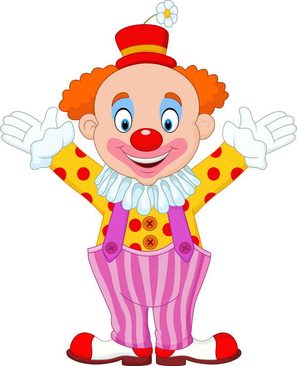 Circus clown illustration vector set 02