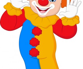 Circus clown illustration vector set 03
