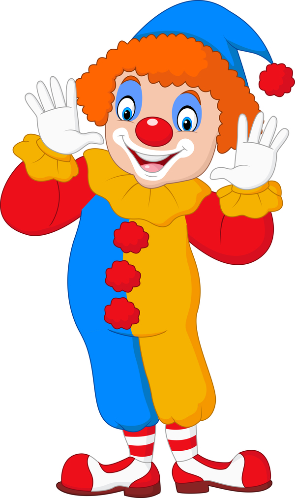 Circus clown illustration vector set 03