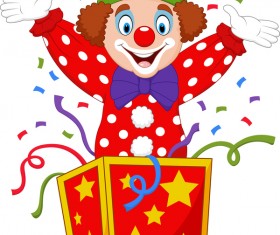 Circus clown illustration vector set 05