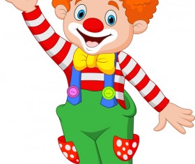 Circus clown illustration vector set 07