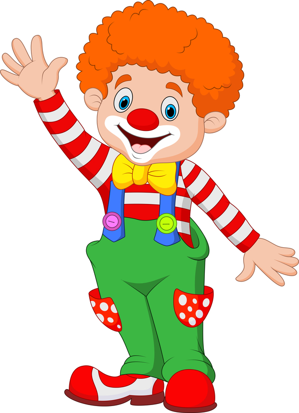 Circus clown illustration vector set 07
