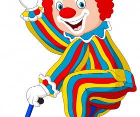 Circus clown illustration vector set 08