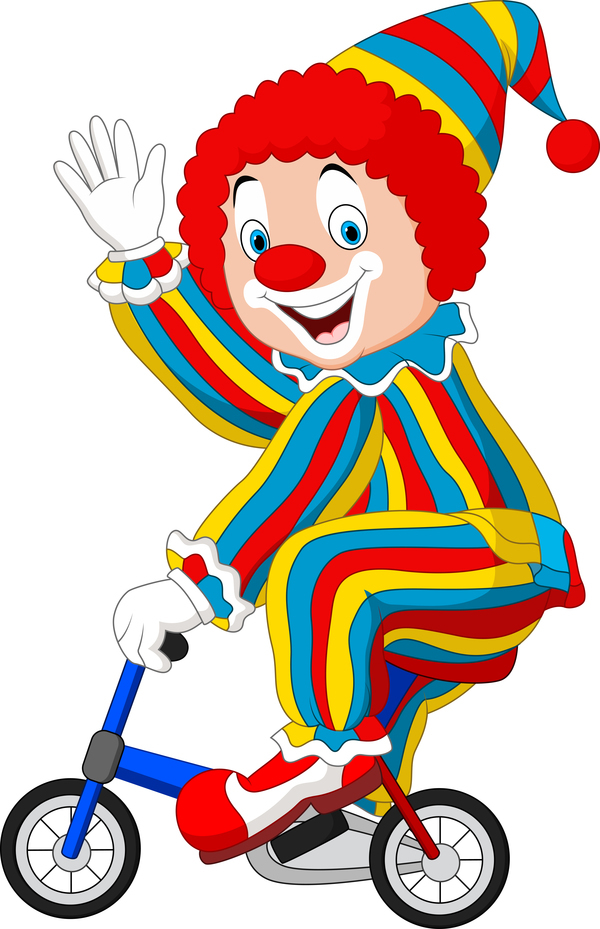 Circus clown illustration vector set 08