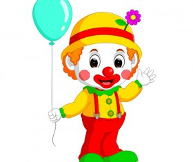 Circus clown illustration vector set 12