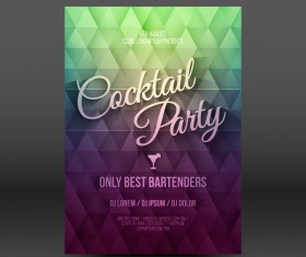 Cocktail party flyer template vector 01