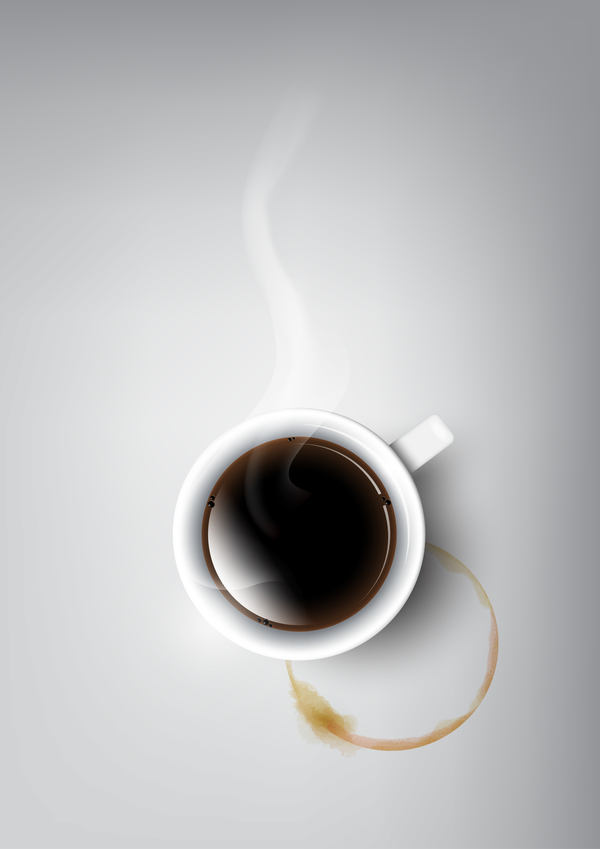 Coffee and white coffee cup vector