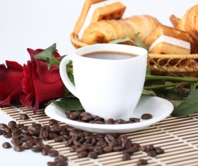 Coffee bread with roses Stock Photo