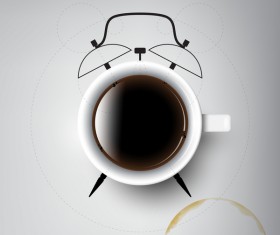 Coffee with clock vector material 01