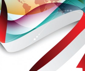 Color paper tapes with map background vector